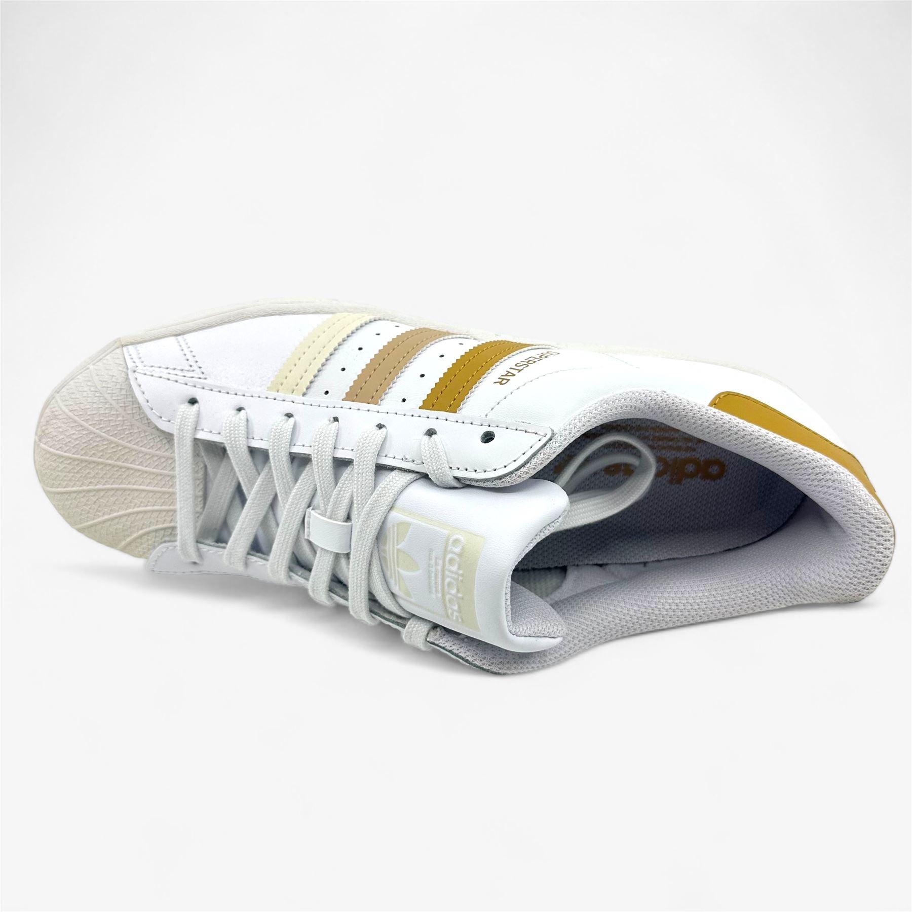 Adidas Superstar White Golden Beige Mens Athletic Sneaker (HP5500)