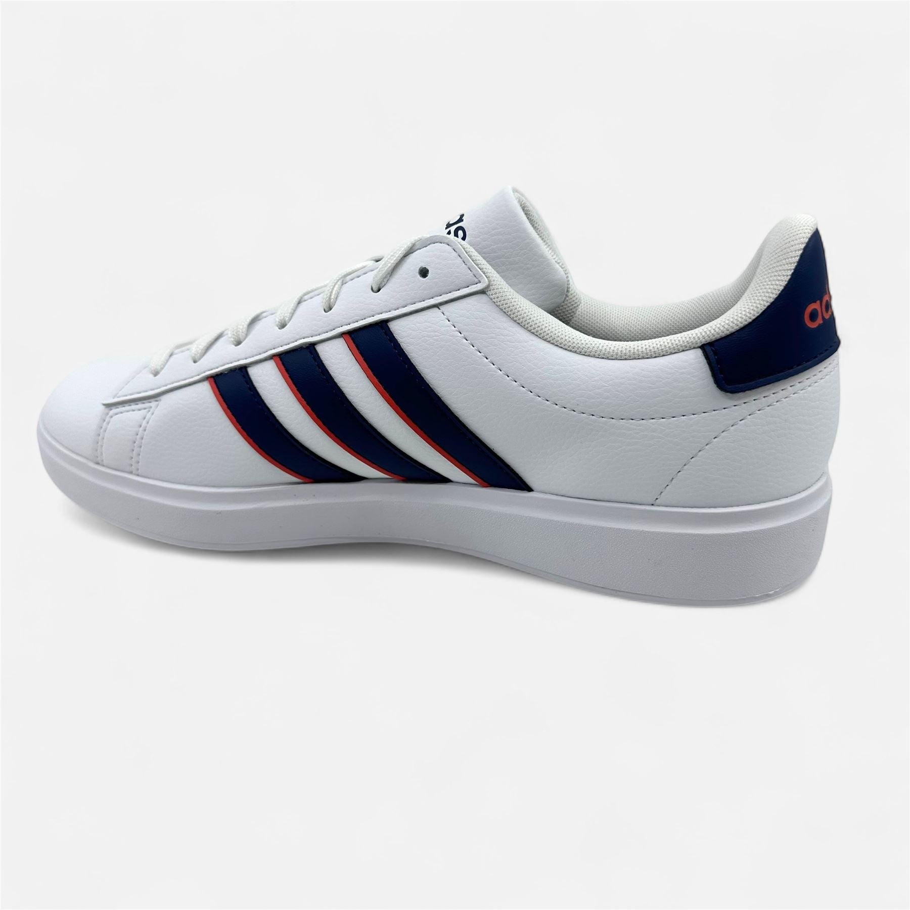 Adidas Grand Court 2.0 White Dark Blue Preloved Scarlet Mens Athletic Sneaker (ID2947)
