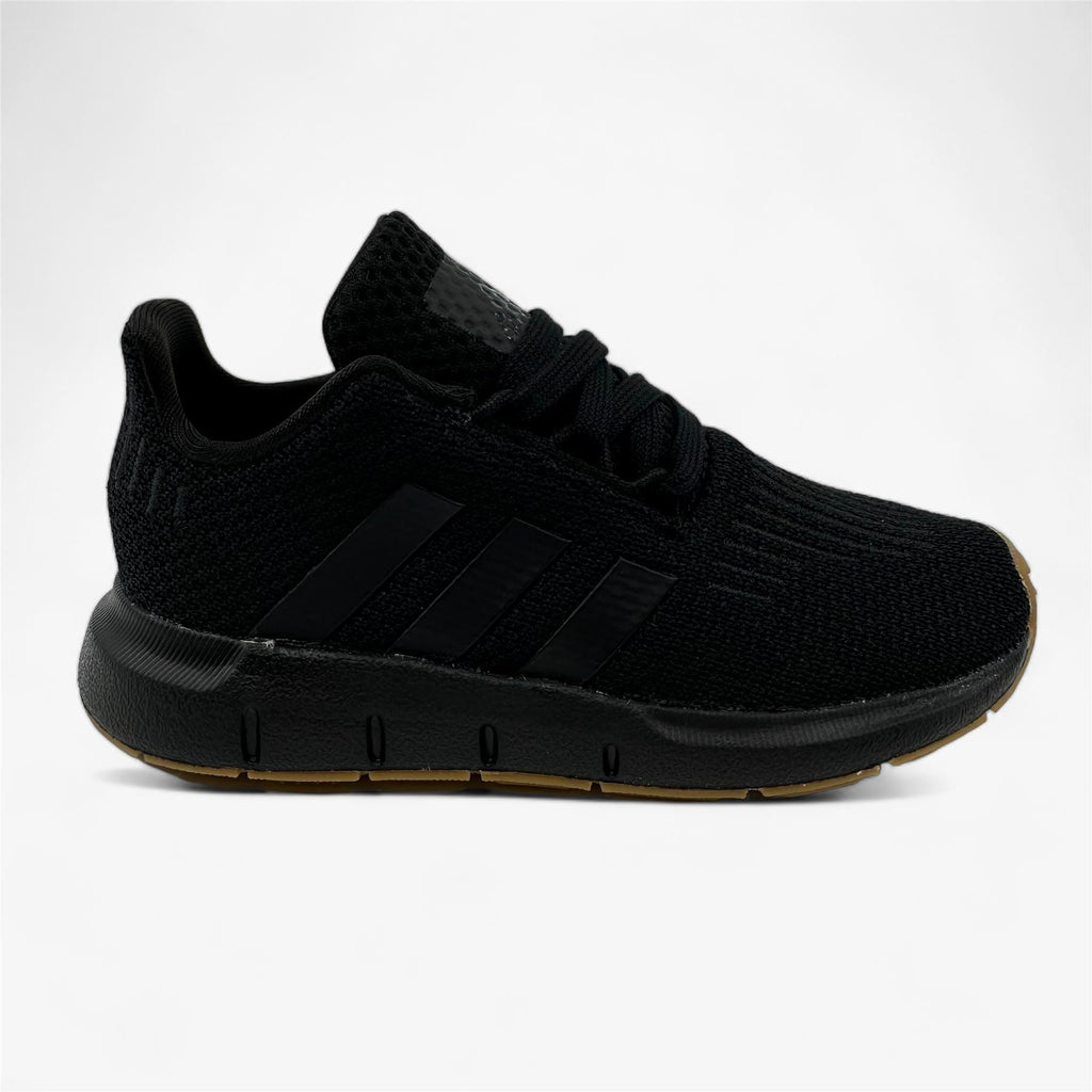 Adidas Swift Run 1.0 EL Triple Black Baby Toddler Athletic Sneaker (IF2958)