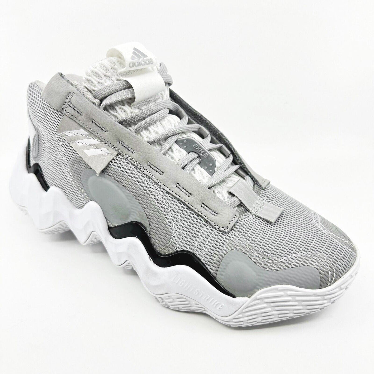 Adidas Exhibit B Mid Gray White Womens Size 8 Basketball Sneakers GY8983