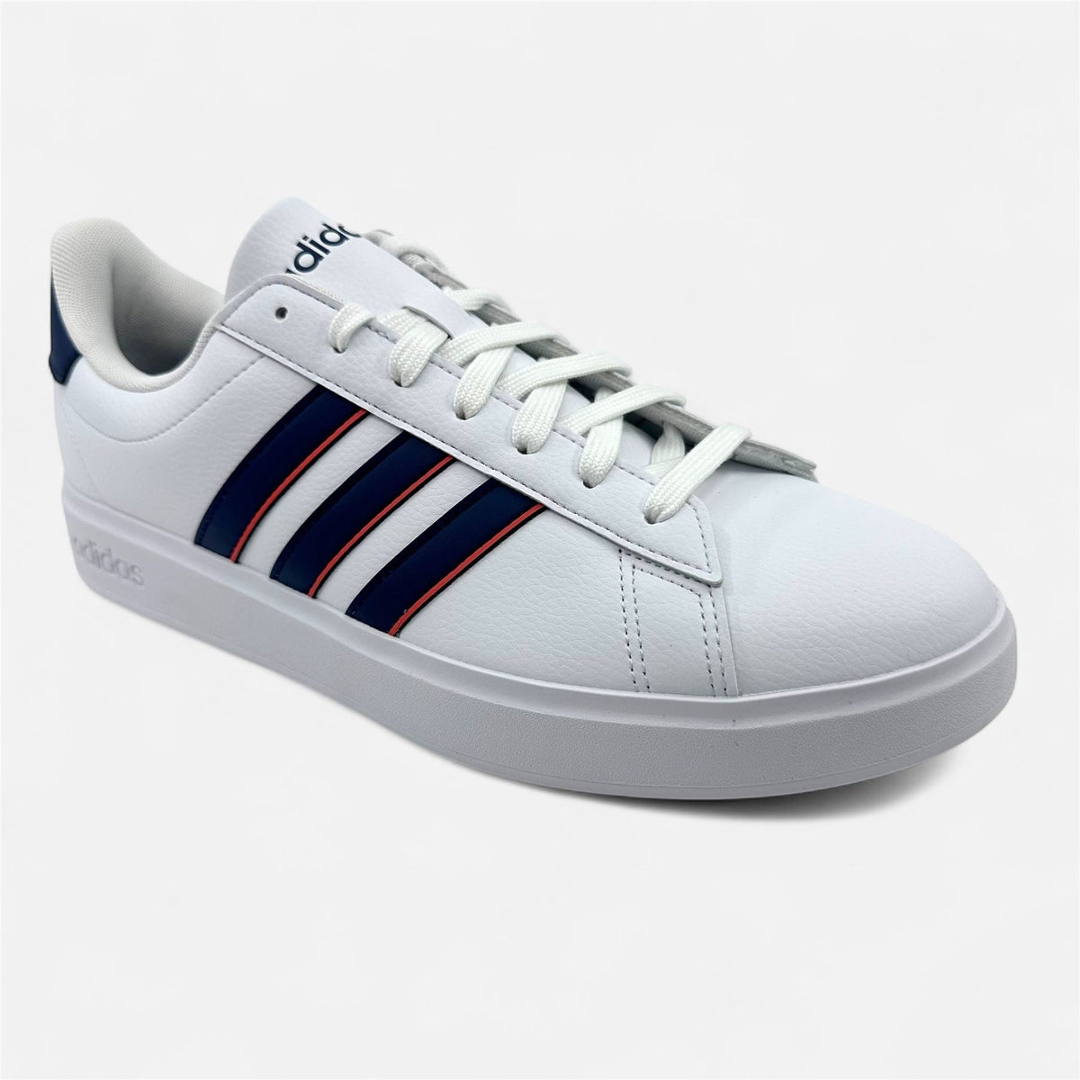 Adidas Grand Court 2.0 White Dark Blue Preloved Scarlet Mens Athletic Sneaker (ID2947)