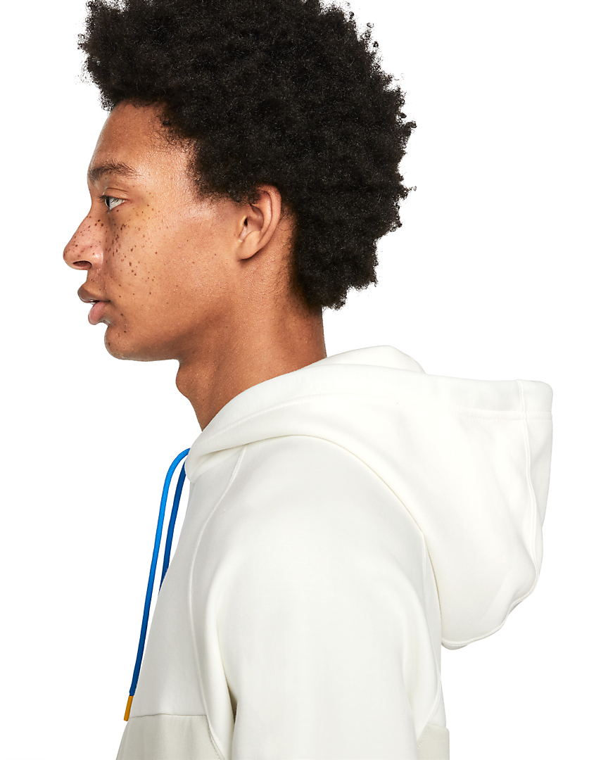 Men's Nike White/Gray Sportswear Swoosh Tech Fleece Pullover Hoodie (DD8222-133)