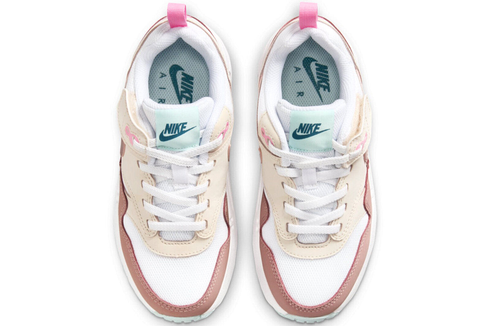 Little Kid's Nike Air Max 1 EasyOn Wht/Rd Strdust-Guava Ice (DZ3308 101)