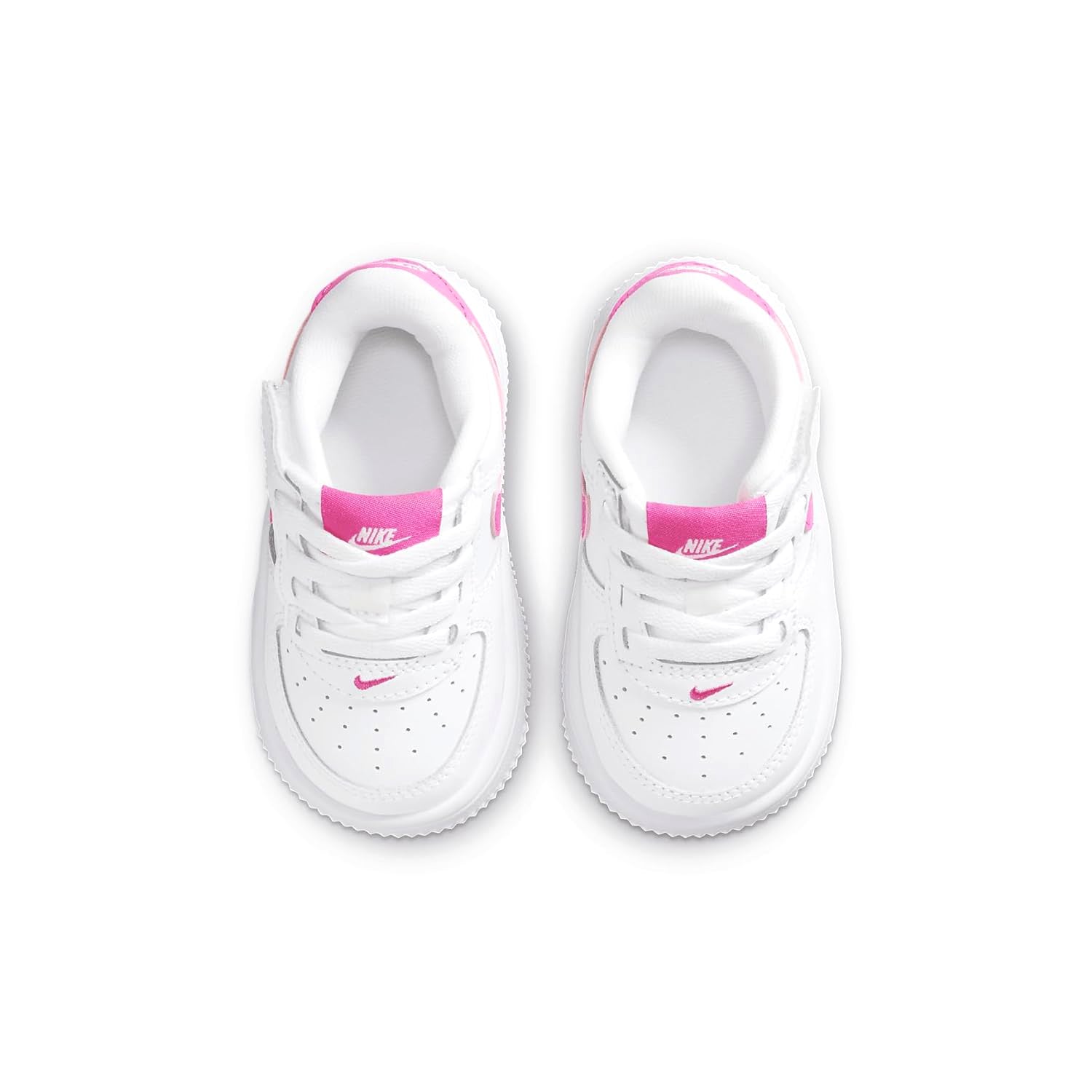 Toddler's Nike Force 1 Low EasyOn White/Laser Fuchsia (FN0236 102)