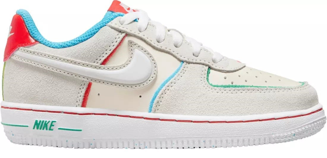 Little Kid's Nike Air Force 1 LV8 2 BP Pale Iv/Wt-Pcnte Rd (FQ8351 110)