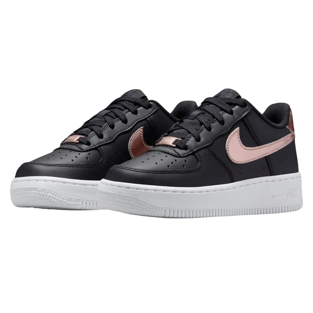 Grade School Nike Air Force 1 SE Black/MTLC Red Bronze-White (HF5482 001)
