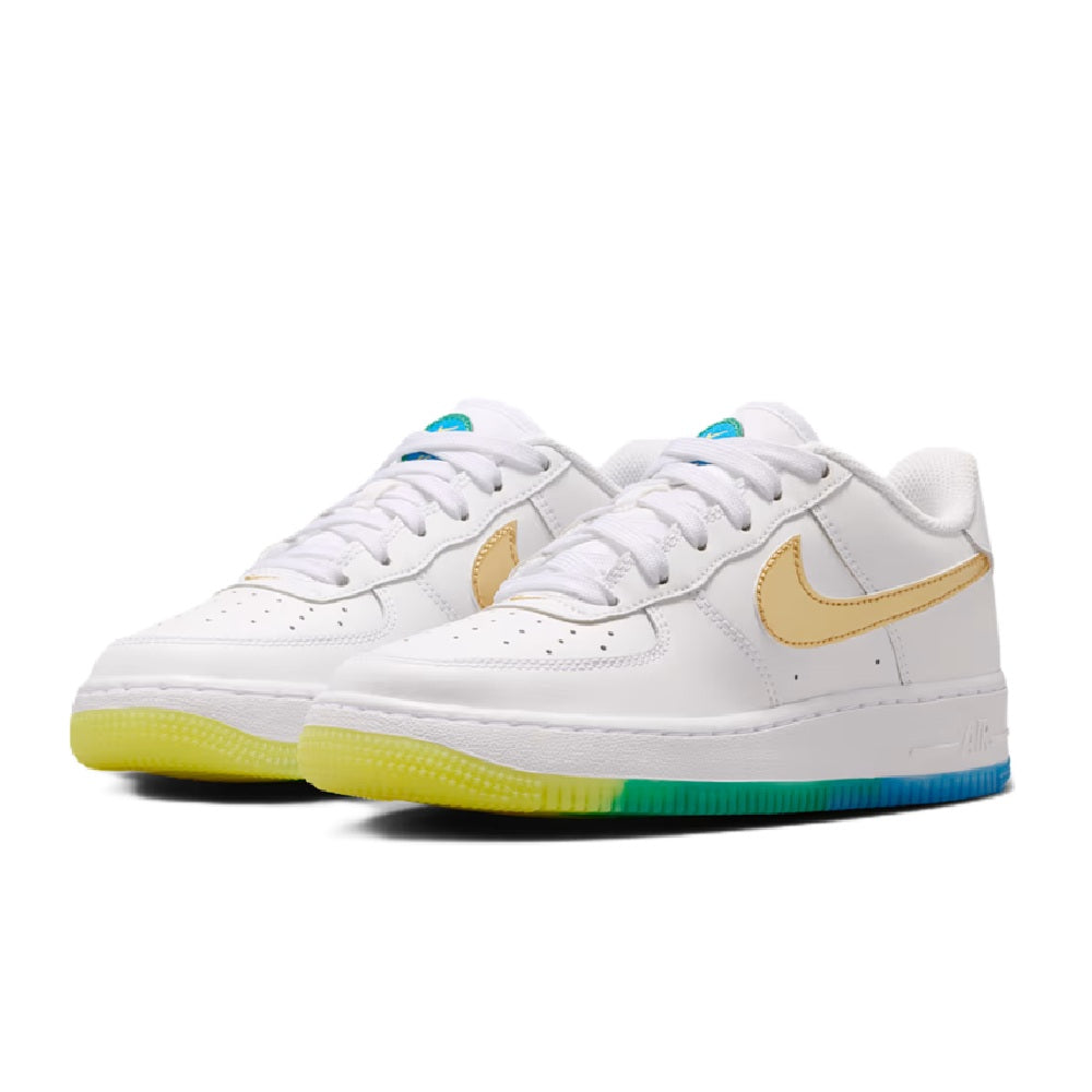 Big Kid's Nike Air Force 1 WC White/Metallic Gold-Soar (IR3538 100)